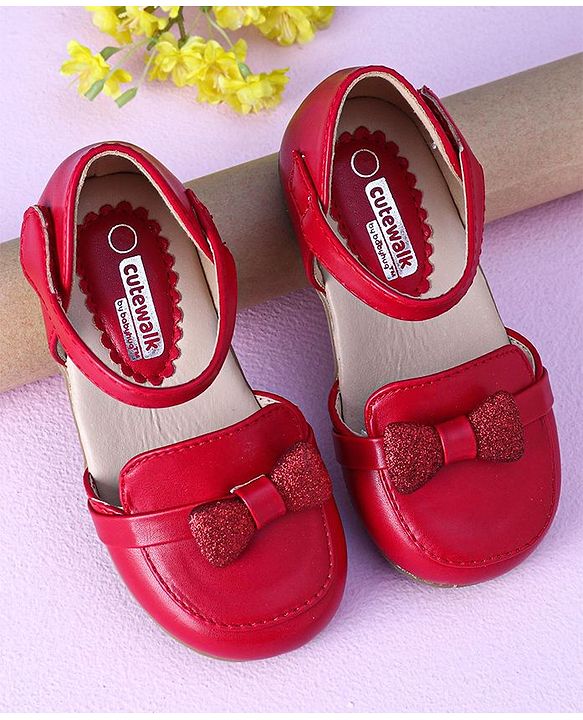 Cute Walk by Babyhug Ballerinas Bow Applique - Red