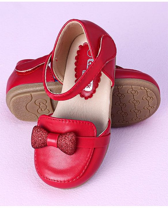 Cute Walk by Babyhug Ballerinas Bow Applique - Red