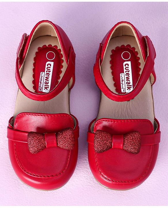 Cute Walk by Babyhug Ballerinas Bow Applique - Red