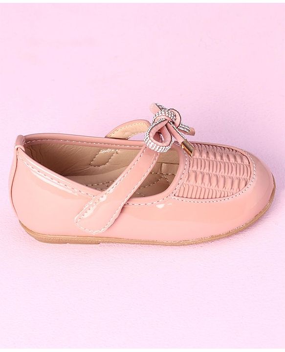 Cute Walk by Babyhug Ballerinas Lace Tie Applique- Pink