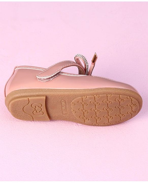 Cute Walk by Babyhug Ballerinas Lace Tie Applique- Pink