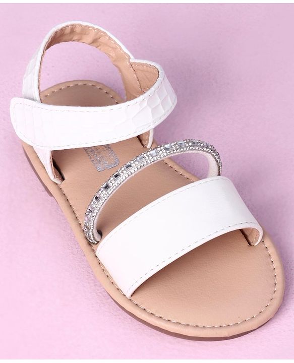 Cute Walk by Babyhug Sandals with Studded Lace - White