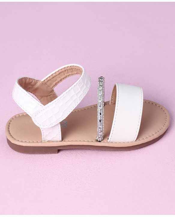 Cute Walk by Babyhug Sandals with Studded Lace - White