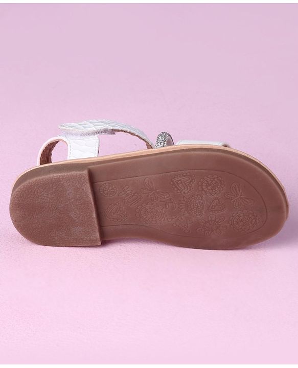 Cute Walk by Babyhug Sandals with Studded Lace - White