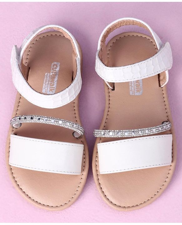 Cute Walk by Babyhug Sandals with Studded Lace - White