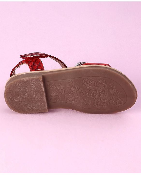 Cute Walk by Babyhug Sandals with Studded Lace - Red
