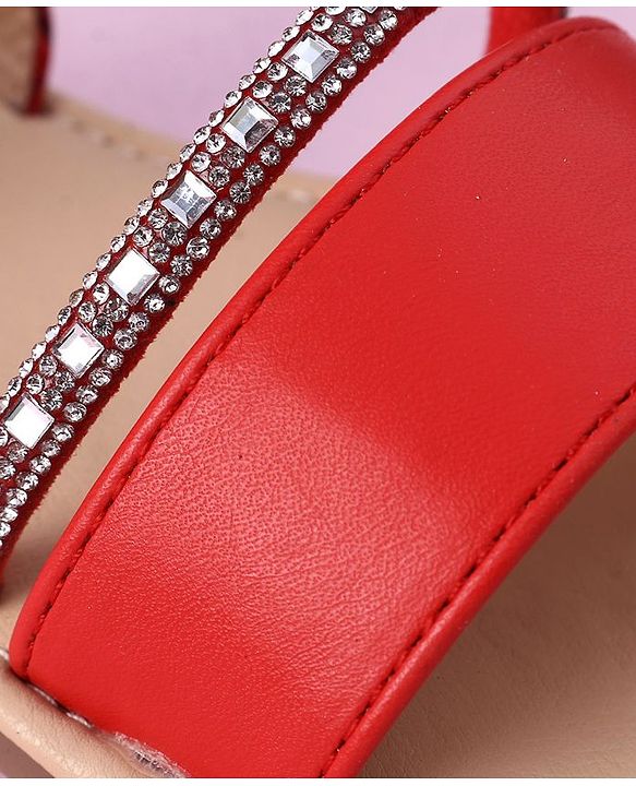 Cute Walk by Babyhug Sandals with Studded Lace - Red