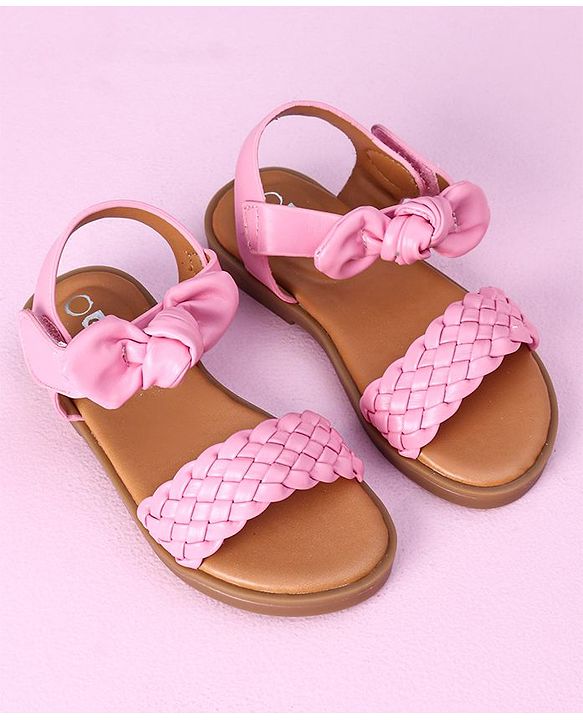 Cute Walk by Babyhug Sandals Bow Applique- Red