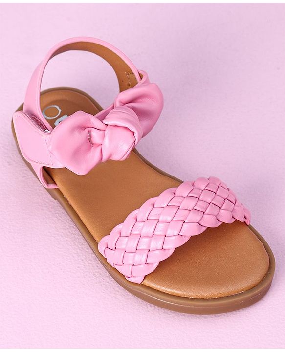 Cute Walk by Babyhug Sandals Bow Applique- Red