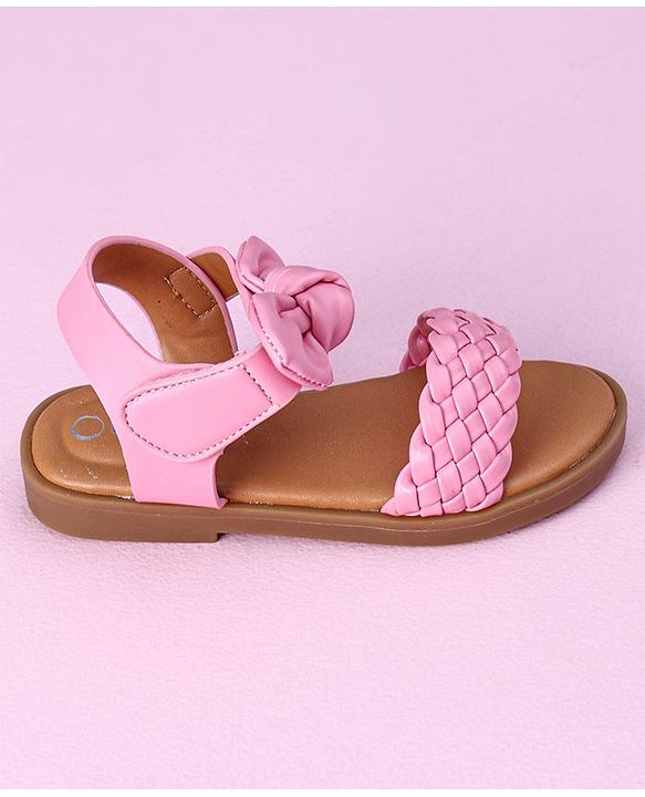 Cute Walk by Babyhug Sandals Bow Applique- Red