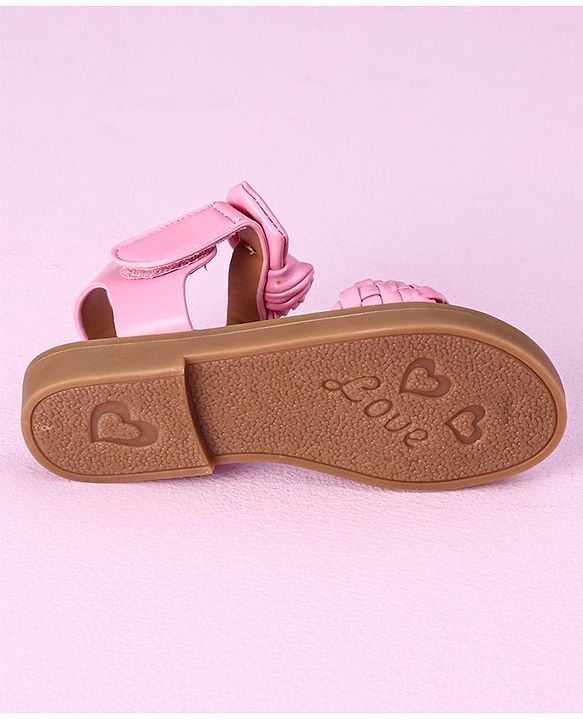 Cute Walk by Babyhug Sandals Bow Applique- Red