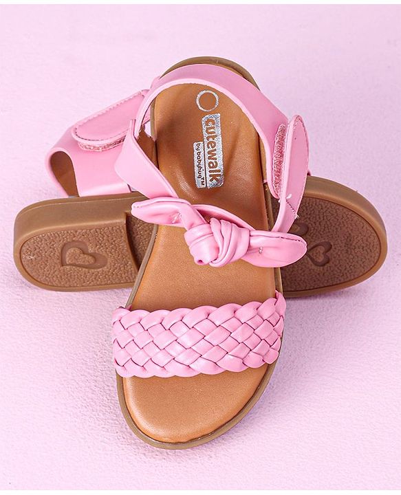 Cute Walk by Babyhug Sandals Bow Applique- Red