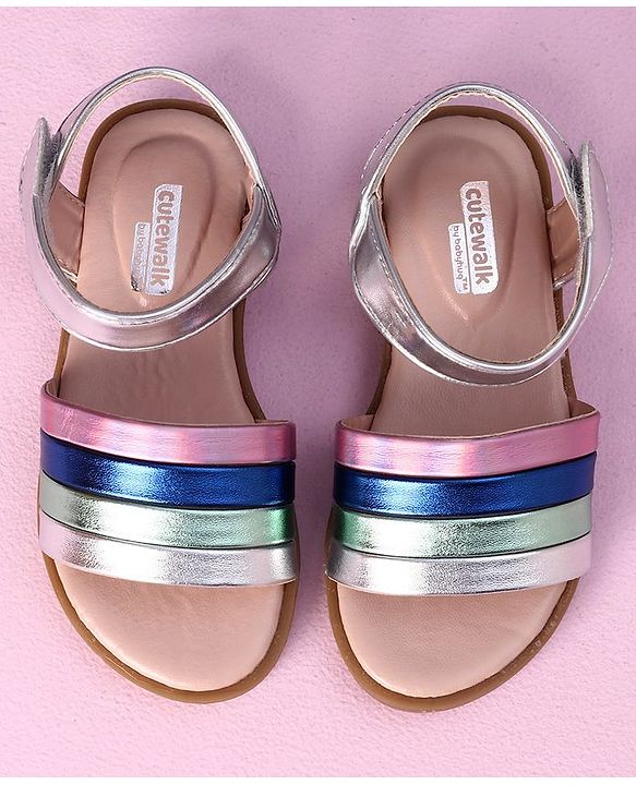 Cute Walk by Babyhug Sandals- Silver