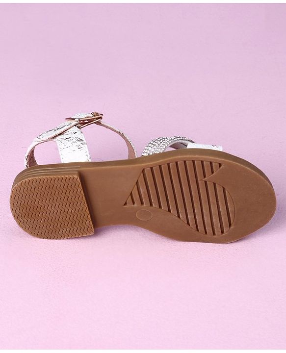 Cute Walk by Babyhug Sandals with Studded Lace - White