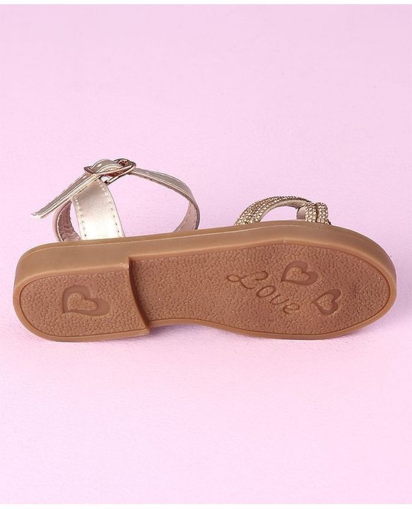 Cute Walk by Babyhug Sandals with Studded Lace - Gold