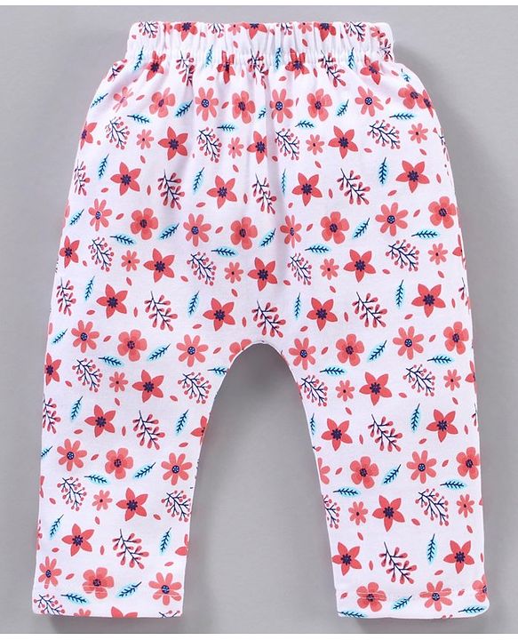 Babyhug Full Length Diaper Leggings Stripes & Floral Print Pack Of 3 - Multicolor