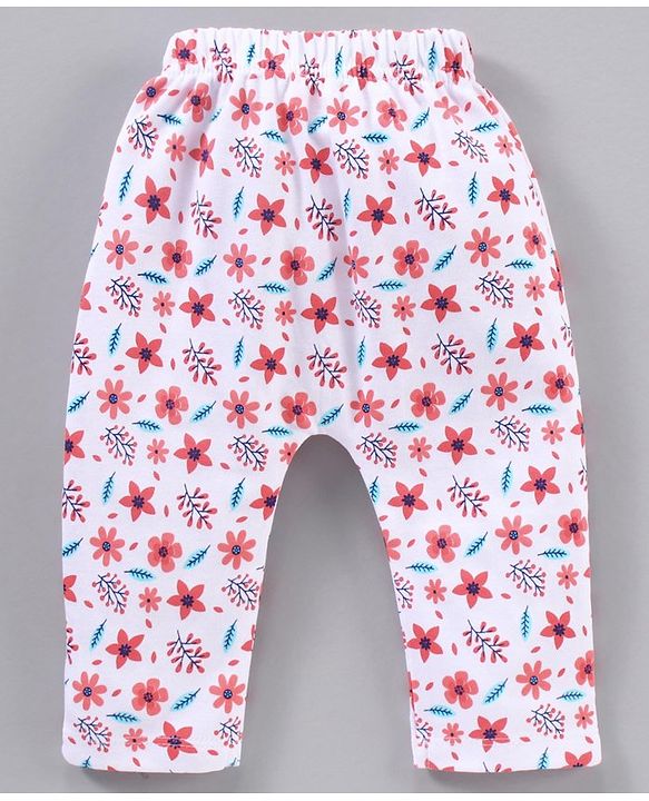 Babyhug Full Length Diaper Leggings Stripes & Floral Print Pack Of 3 - Multicolor