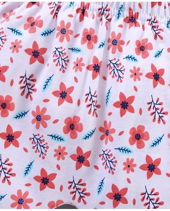 Babyhug Full Length Diaper Leggings Stripes & Floral Print Pack Of 3 - Multicolor