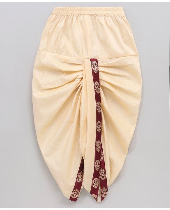 Babyhug Full Sleeves Kurta & Dhoti With Jacket Embroidery Detailing - Cream Maroon