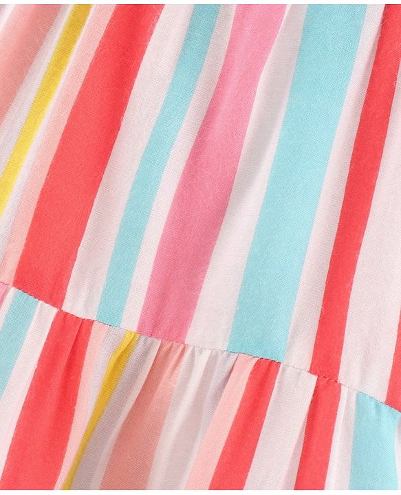 Babyhug Singlet Viscose Striped Frock - Multicolor