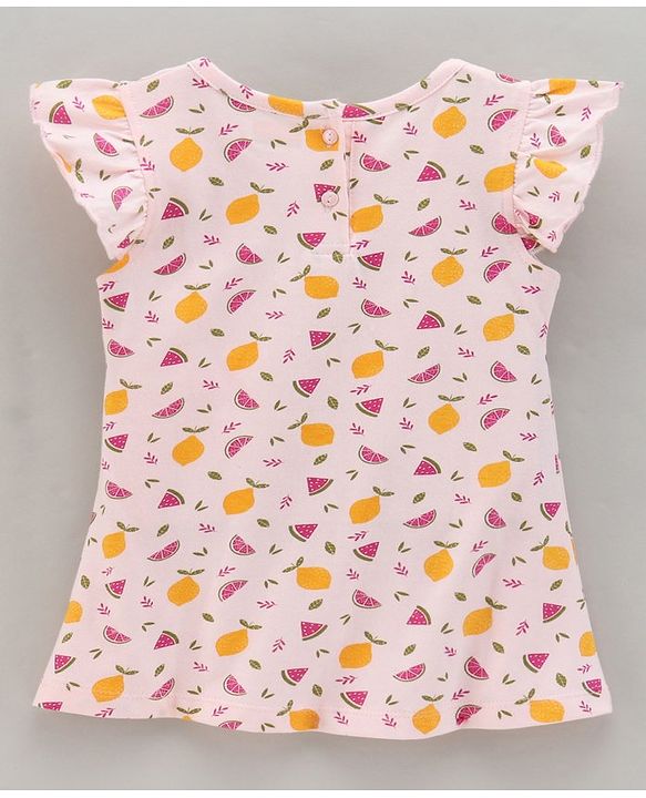Babyhug Cap Sleeves Nighties Multiprint Pack of 2 - White Light Pink