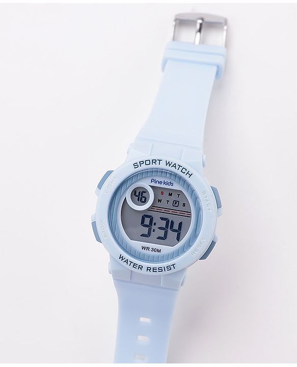 Pine Kids Free Size Digital Watch For Boys - Light Blue