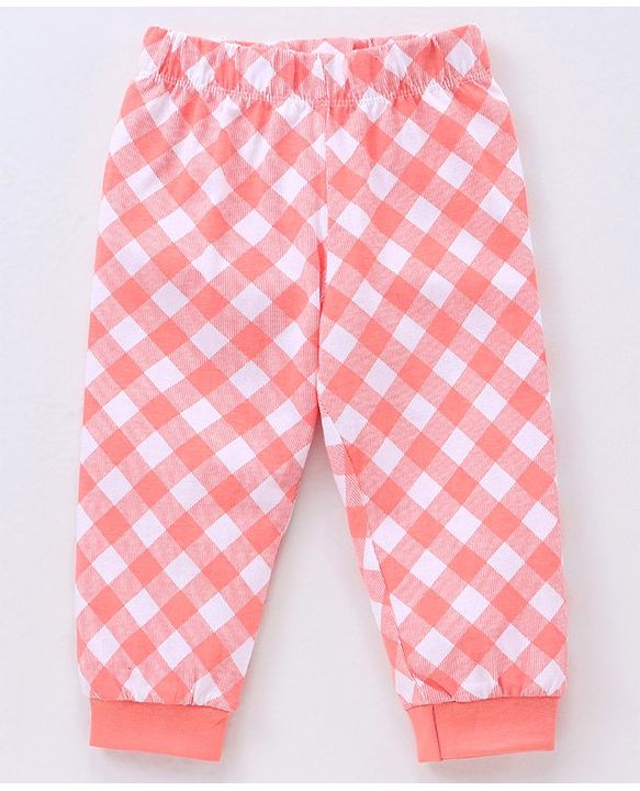 Babyhug Full Sleeves Night Suit Fox Print - Peach
