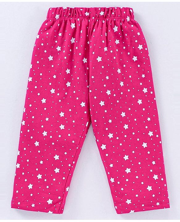 Babyhug 100% Cotton Full Sleeves Night Suit Bear Print - Maroon