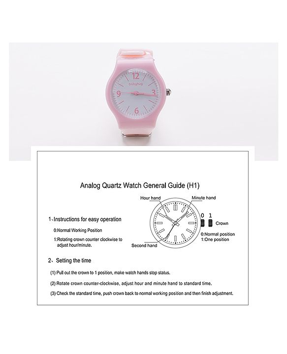Babyhug Analog Watch Free Size - Light Pink