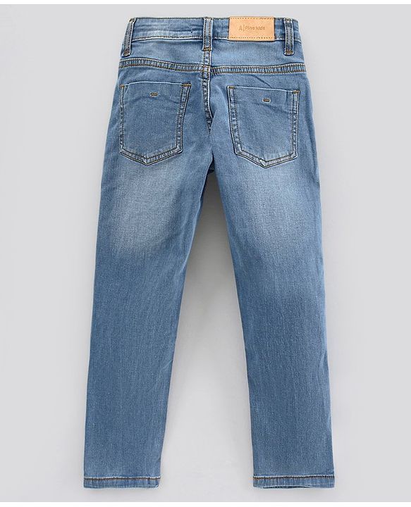 Pine Kids Full Length Stretchable Denim Jeans - Light Blue