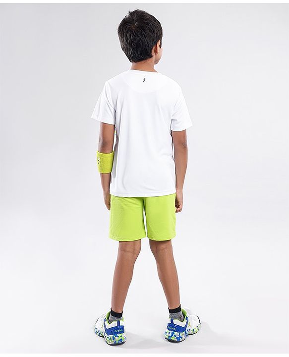 Pine Active Half Sleeves Striped and Text Print T-shirt - White