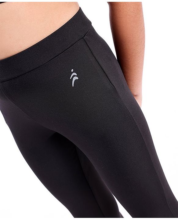 Pine Active Sleeveless Solid High Stretch Sports Bra & Leggings - Black