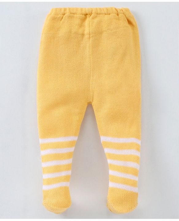 Babyhug Footed Striped Leggings - Yellow