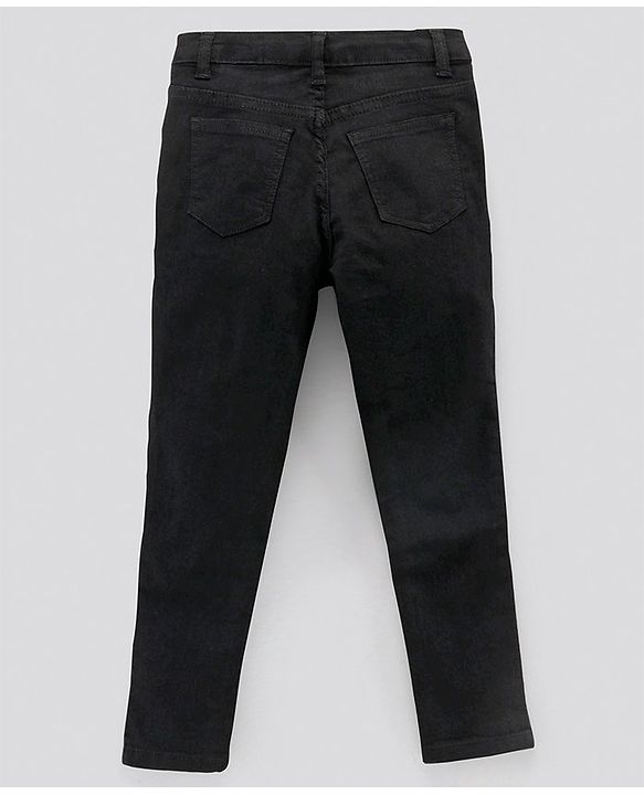 Pine Kids Full Length Stretchable Solid Color Jeans - Black