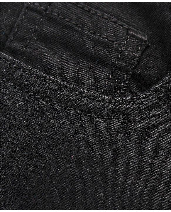 Pine Kids Full Length Stretchable Solid Color Jeans - Black