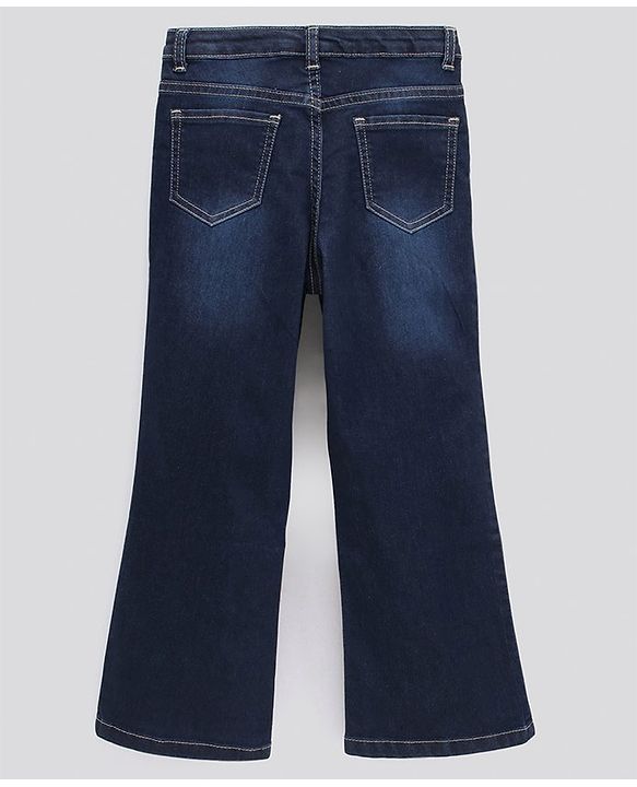 Pine Kids Cotton Woven Full Length Solid Jeans - Dark Blue