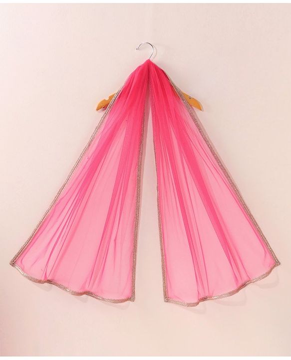 Babyhug Sleeveless Choli Lehenga And Dupatta With Floral Embroidery- Mustard Fuchsia