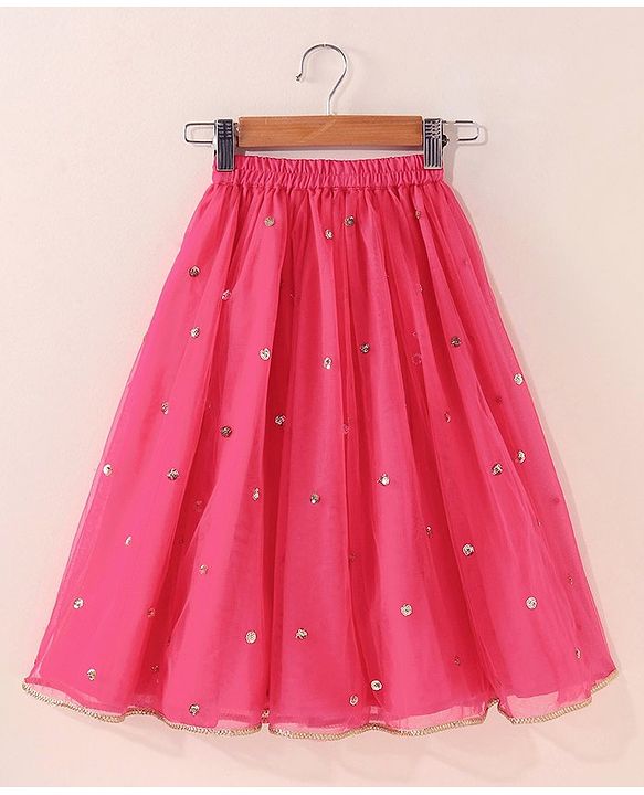 Babyhug Sleeveless Choli Lehenga And Dupatta With Floral Embroidery- Mustard Fuchsia
