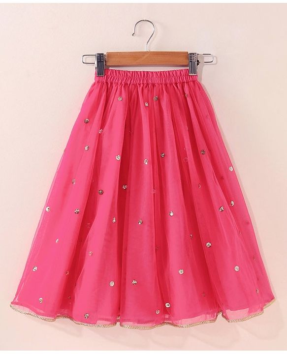 Babyhug Sleeveless Choli Lehenga And Dupatta With Floral Embroidery- Mustard Fuchsia