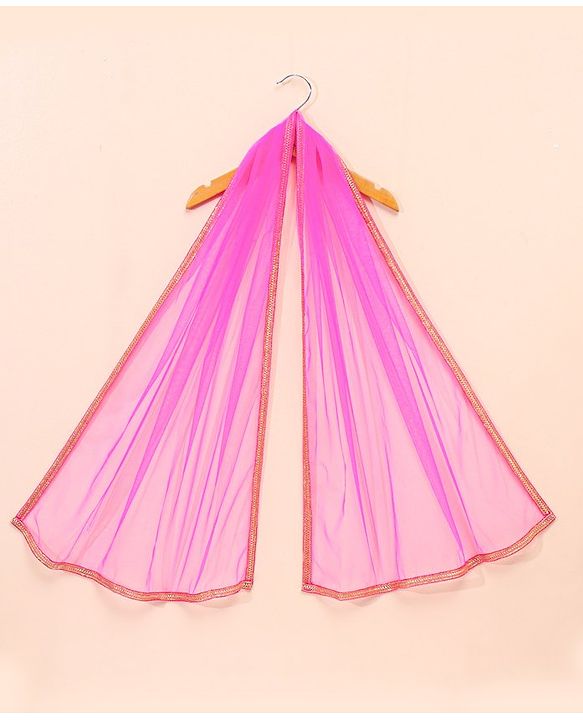 Babyhug Sleeveless Choli & Lehenga With Dupatta Embroidered  - Fuschia