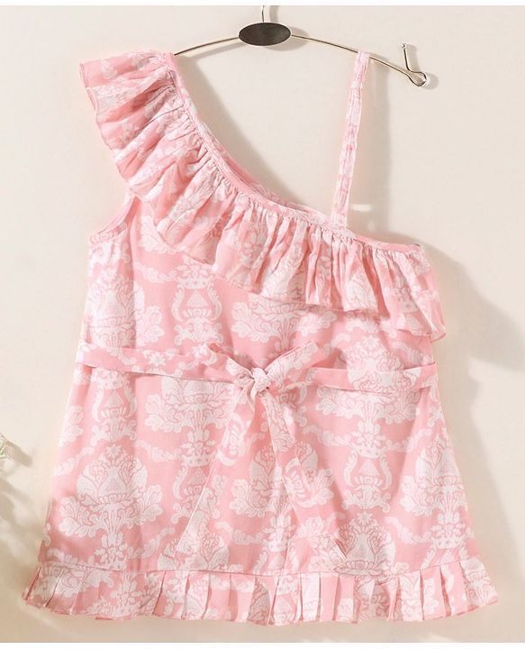 Babhyhug Cotton Woven Sleeveless Floral Printed Ethnic Dress - Pink
