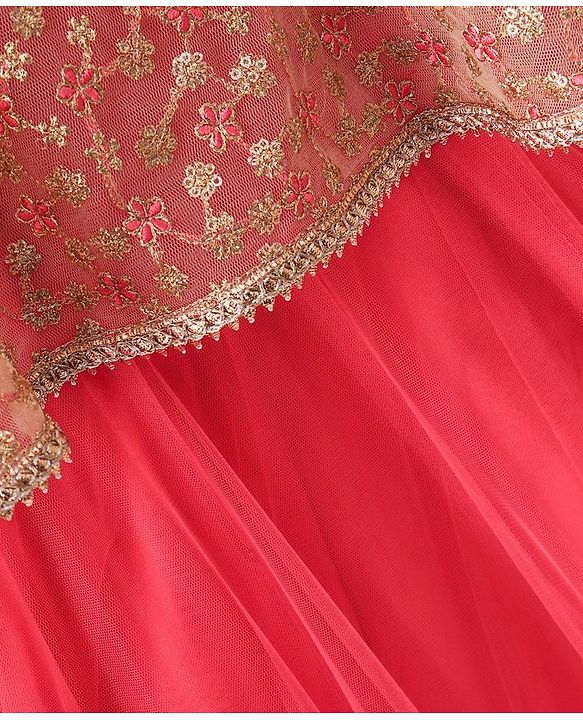 Babyhug Sleeveless Solid Color Dress With Embroidered Poncho - Beige Pink