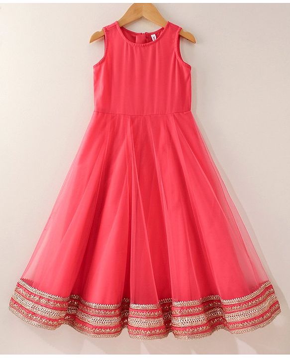 Babyhug Sleeveless Solid Color Dress With Embroidered Poncho - Beige Pink