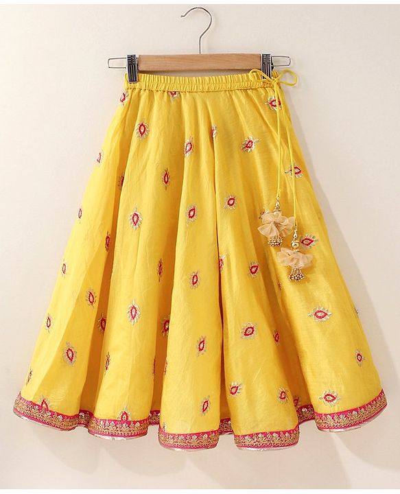 Babyhug Sleeveless Printed Choli Lehenga & Dupatta Set - Yellow