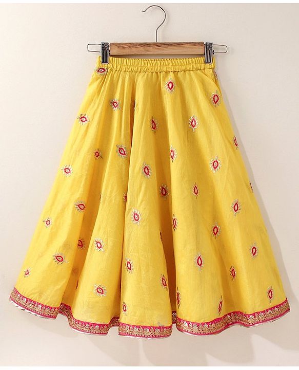 Babyhug Sleeveless Printed Choli Lehenga & Dupatta Set - Yellow