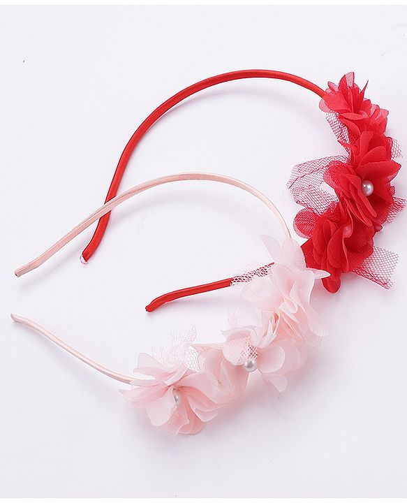 Babyhug Hair Bands Multicolor Pack of 2 - Red and Peach