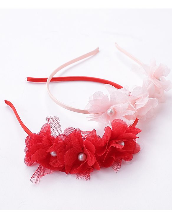 Babyhug Hair Bands Multicolor Pack of 2 - Red and Peach