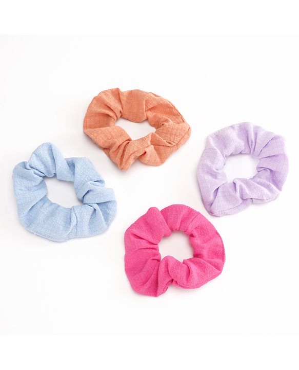 Pine Kids Scrunchies Sets Pack of 4 - Pink Brown