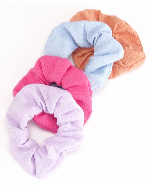 Pine Kids Scrunchies Sets Pack of 4 - Pink Brown