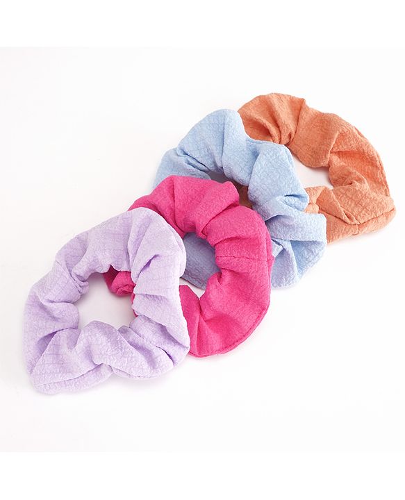 Pine Kids Scrunchies Sets Pack of 4 - Pink Brown